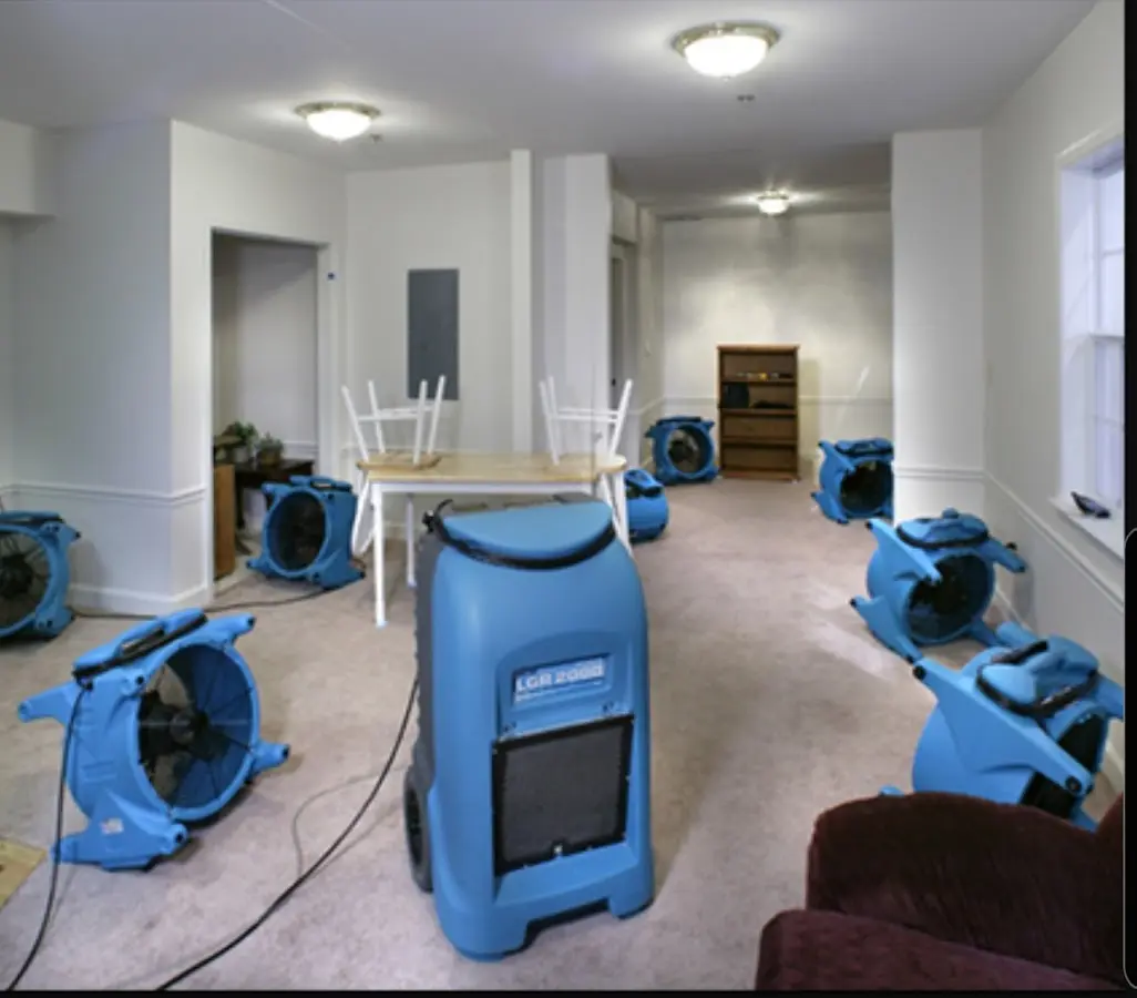 Air movers and dehumidifier setup for Water Extraction & Removal in Mabank